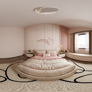 现代女孩房全景