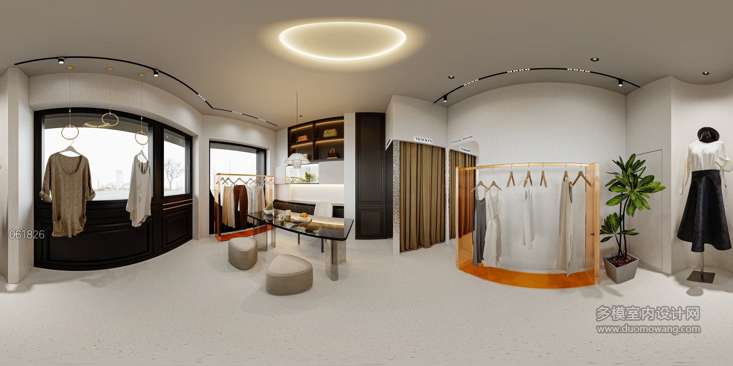 北欧极简MOOON服装店全景