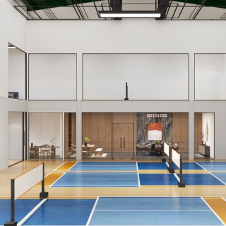现代羽毛球馆公区场地单张1