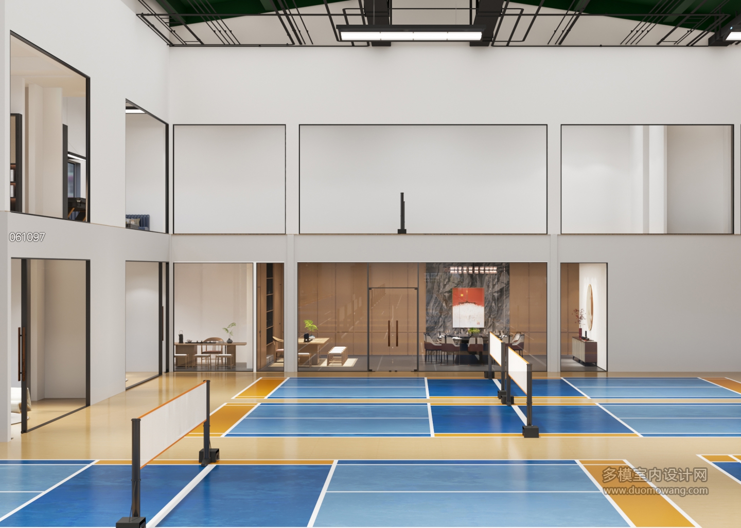 现代羽毛球馆公区场地单张1