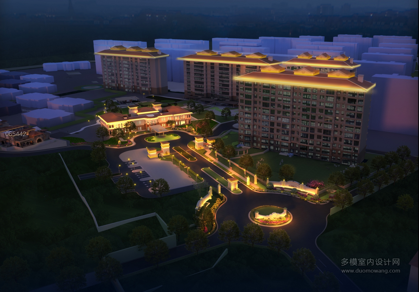 建筑夜景鸟瞰