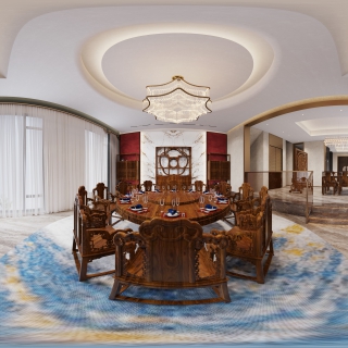 1中式会客餐厅全景