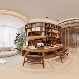现代书房全景