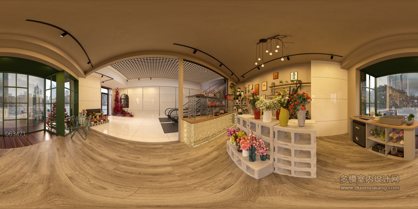 现代花店全景