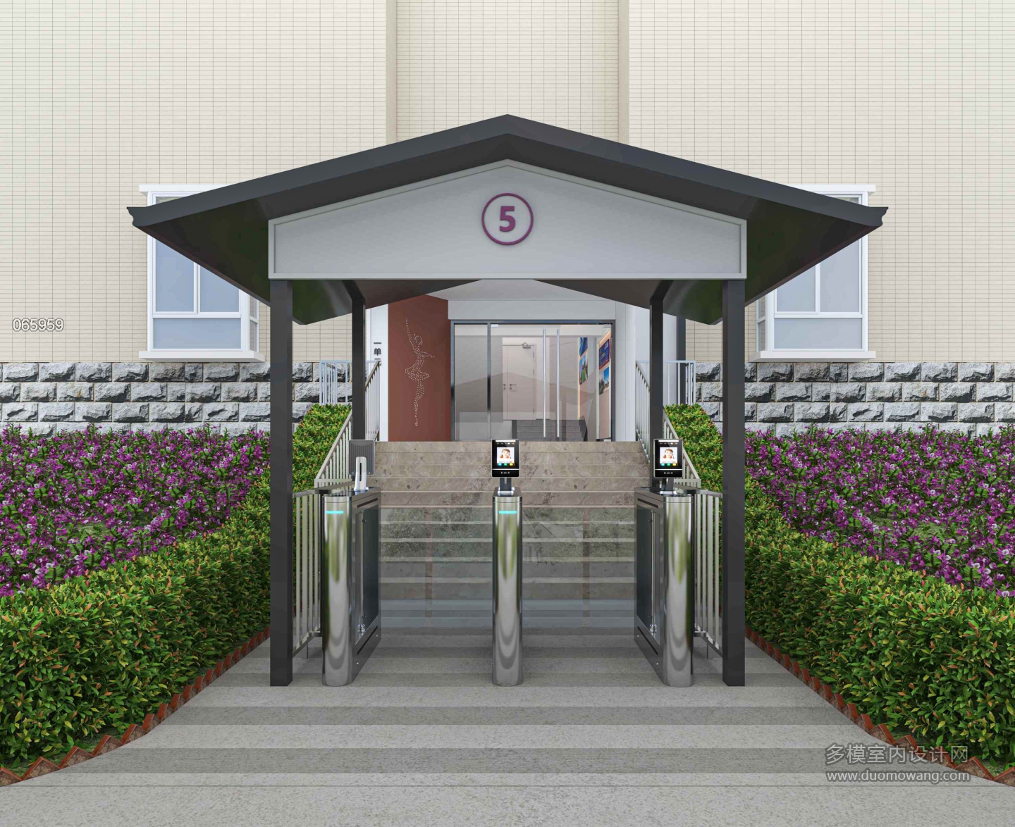 现代学校宿舍门头