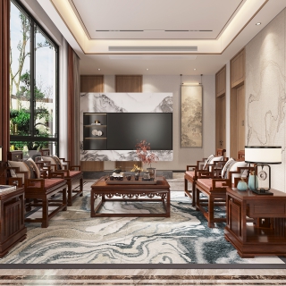新中式客厅002