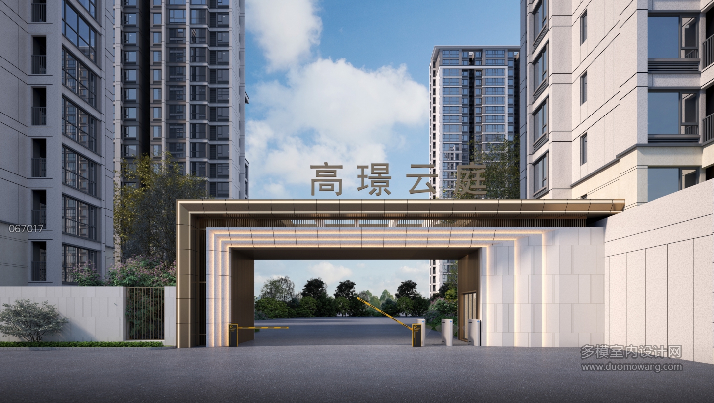 小区大门透视