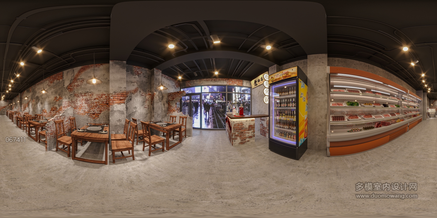 工业风火锅店全景2