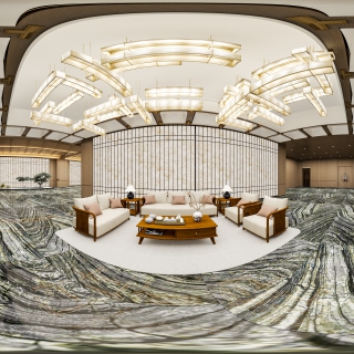 新中式婚宴前厅全景