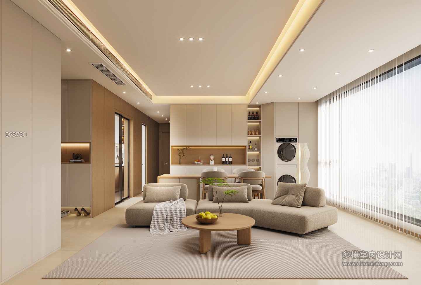 现代奶油沙发背景
