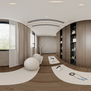 现代中古瑜伽房全景