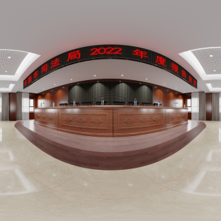 现代五层多功能会议室全景