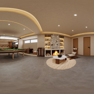 新中式地下室俩电梯间全景