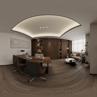 新中式二楼老板办公室全景