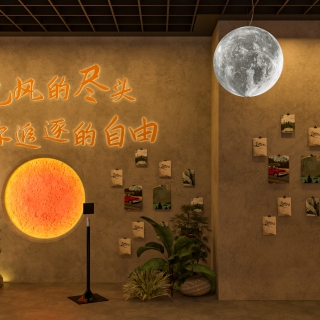 现代酒吧前厅网红打卡区单张