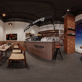现代咖啡店全景