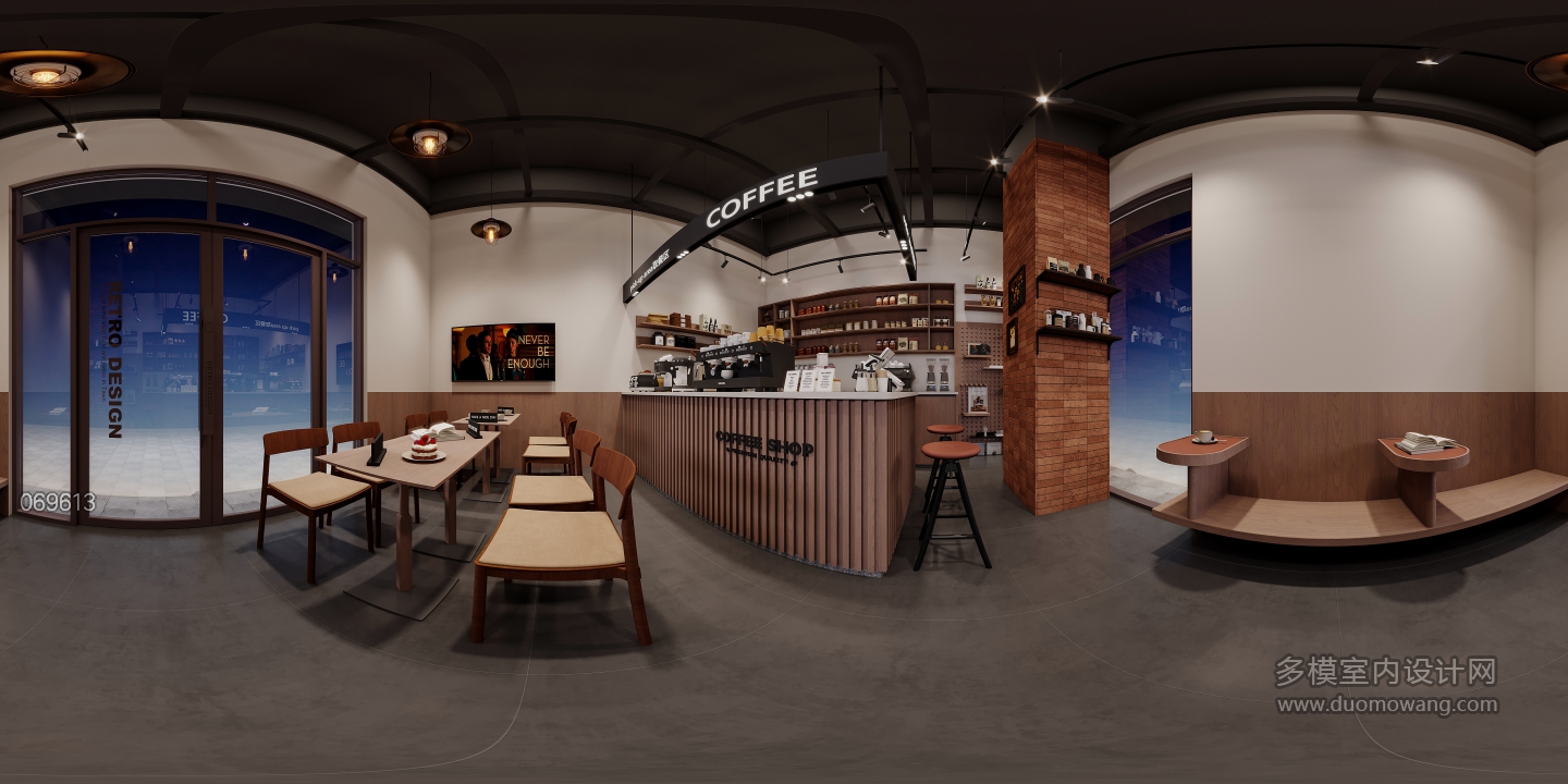 现代咖啡店全景