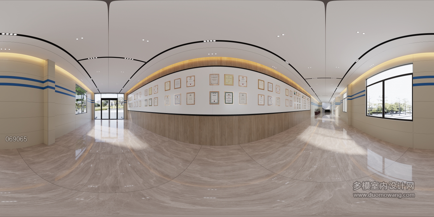 现代大厅展示区全景