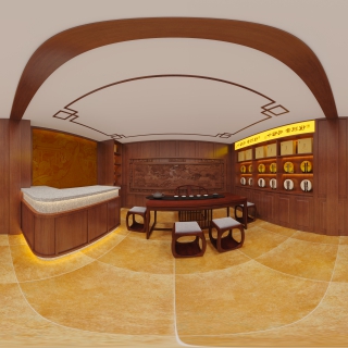 新中式会客区全景