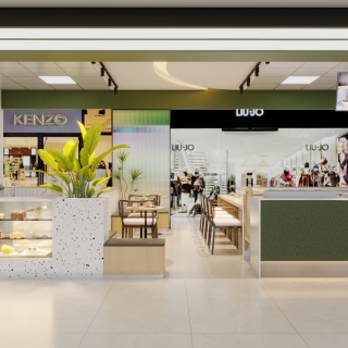 现代奶茶店用餐区