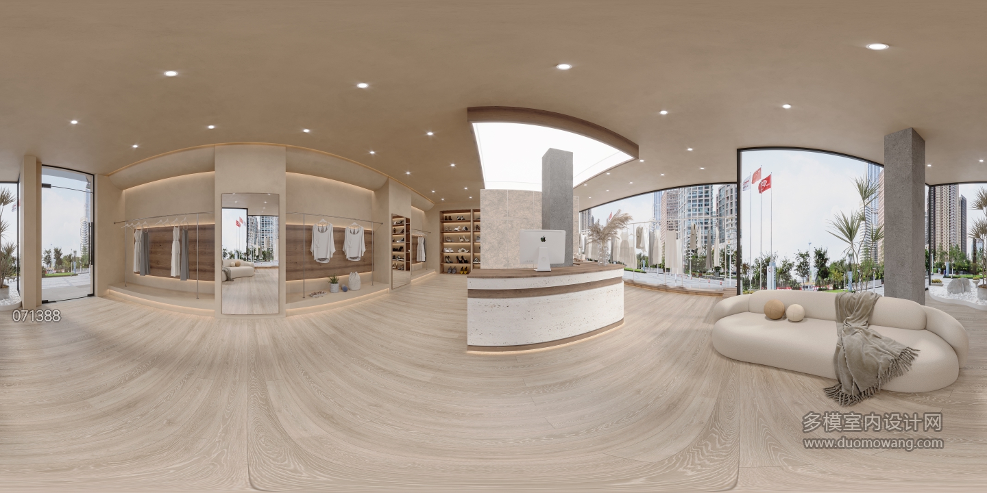 现代服装店全景