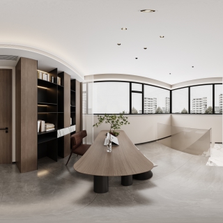 现代风格二楼楼梯间全景