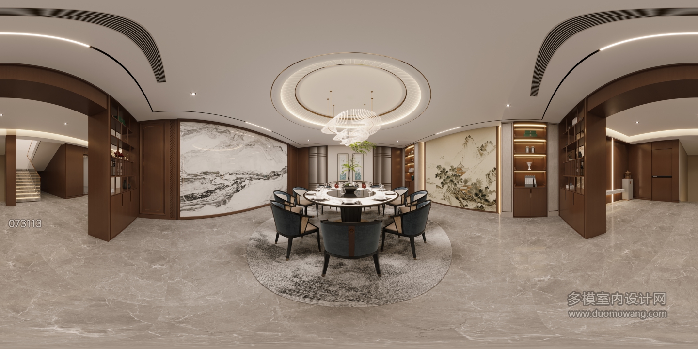 新中式负一楼餐厅360