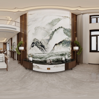 新中式-一层客厅全景2