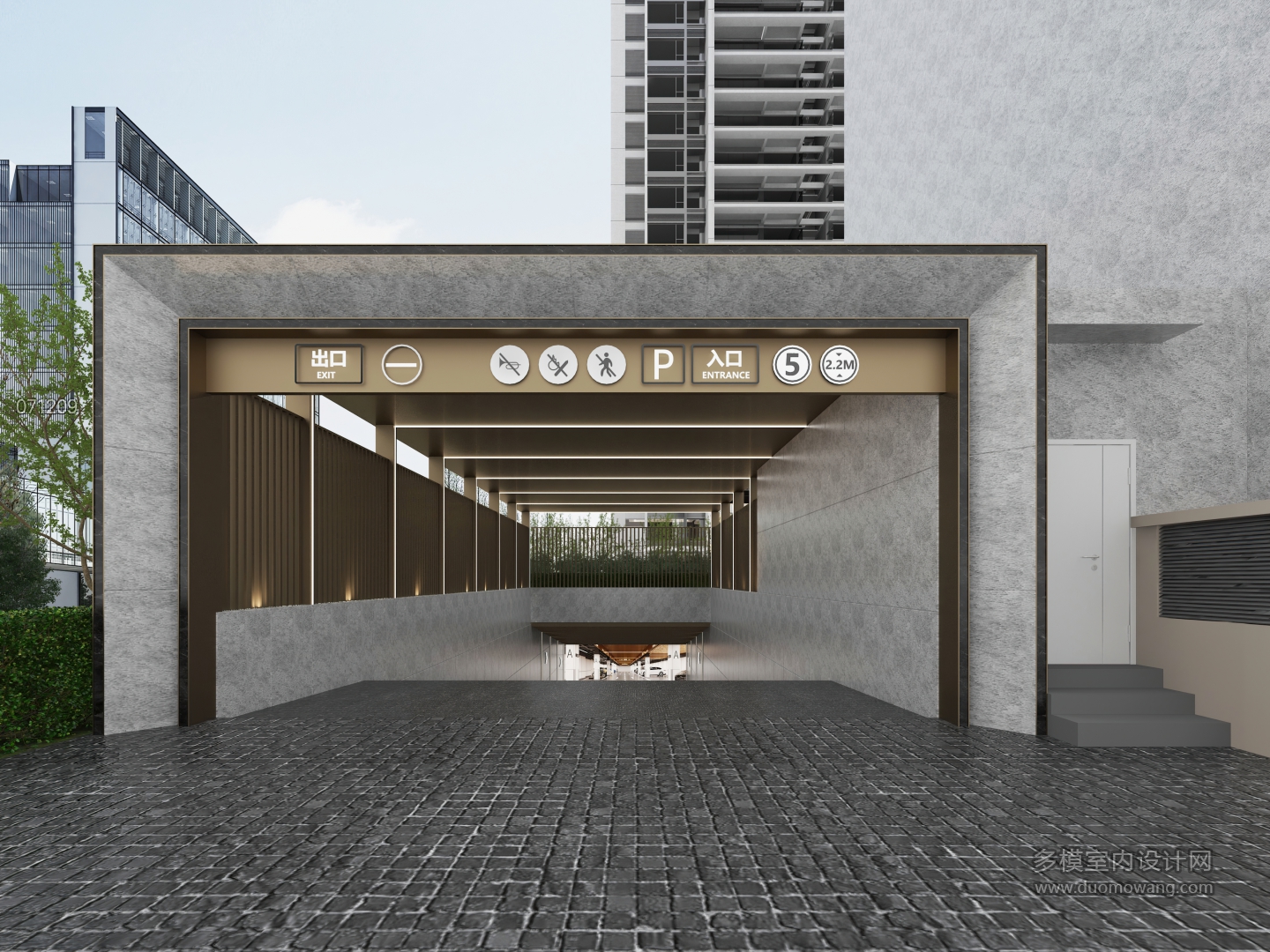 现代地下停车场入口