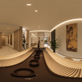 美容院茶室全景