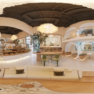 现代蛋糕店全景