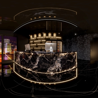 现代餐厅吧台360