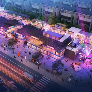 夜市鸟瞰