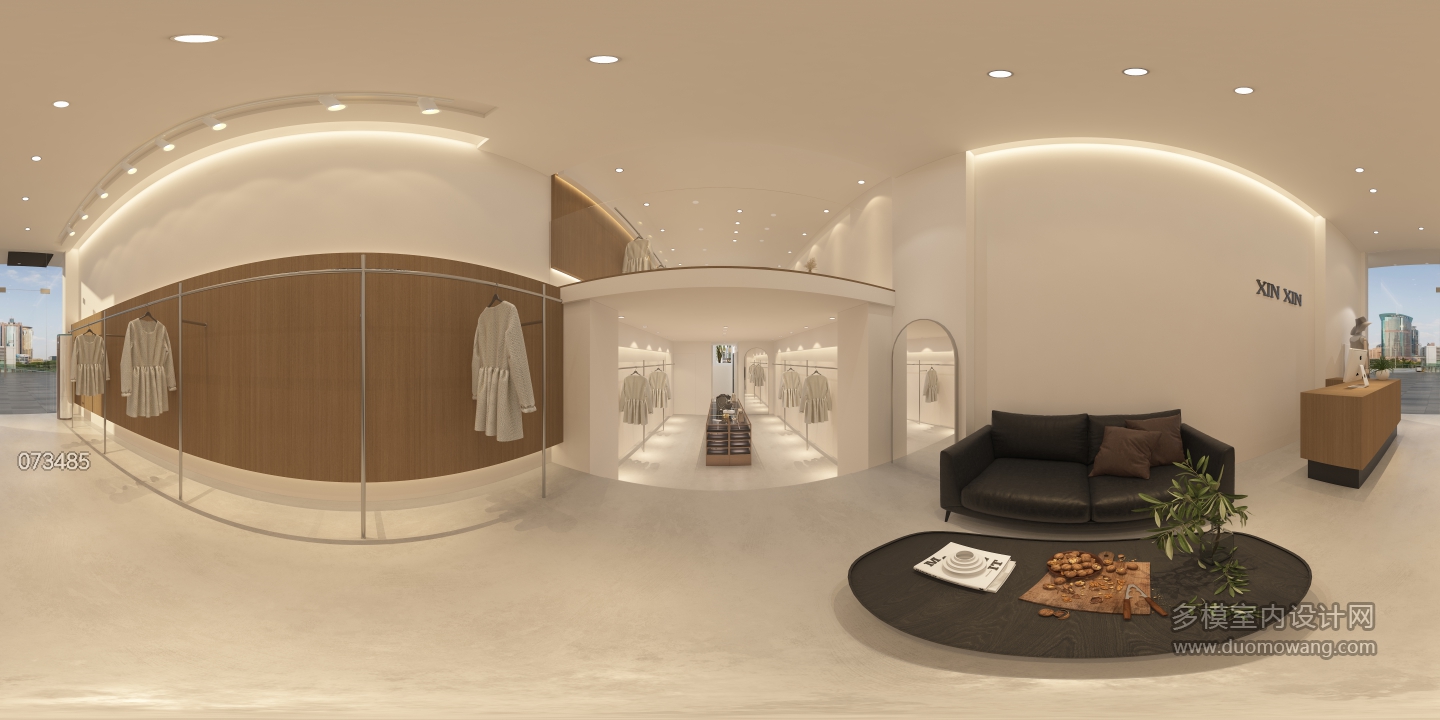 现代服装店静态一楼全景