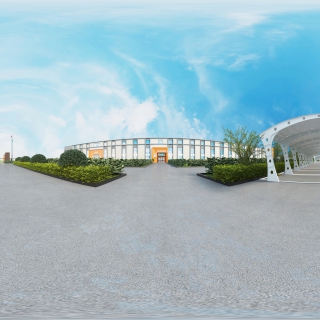 现代工厂院子全景