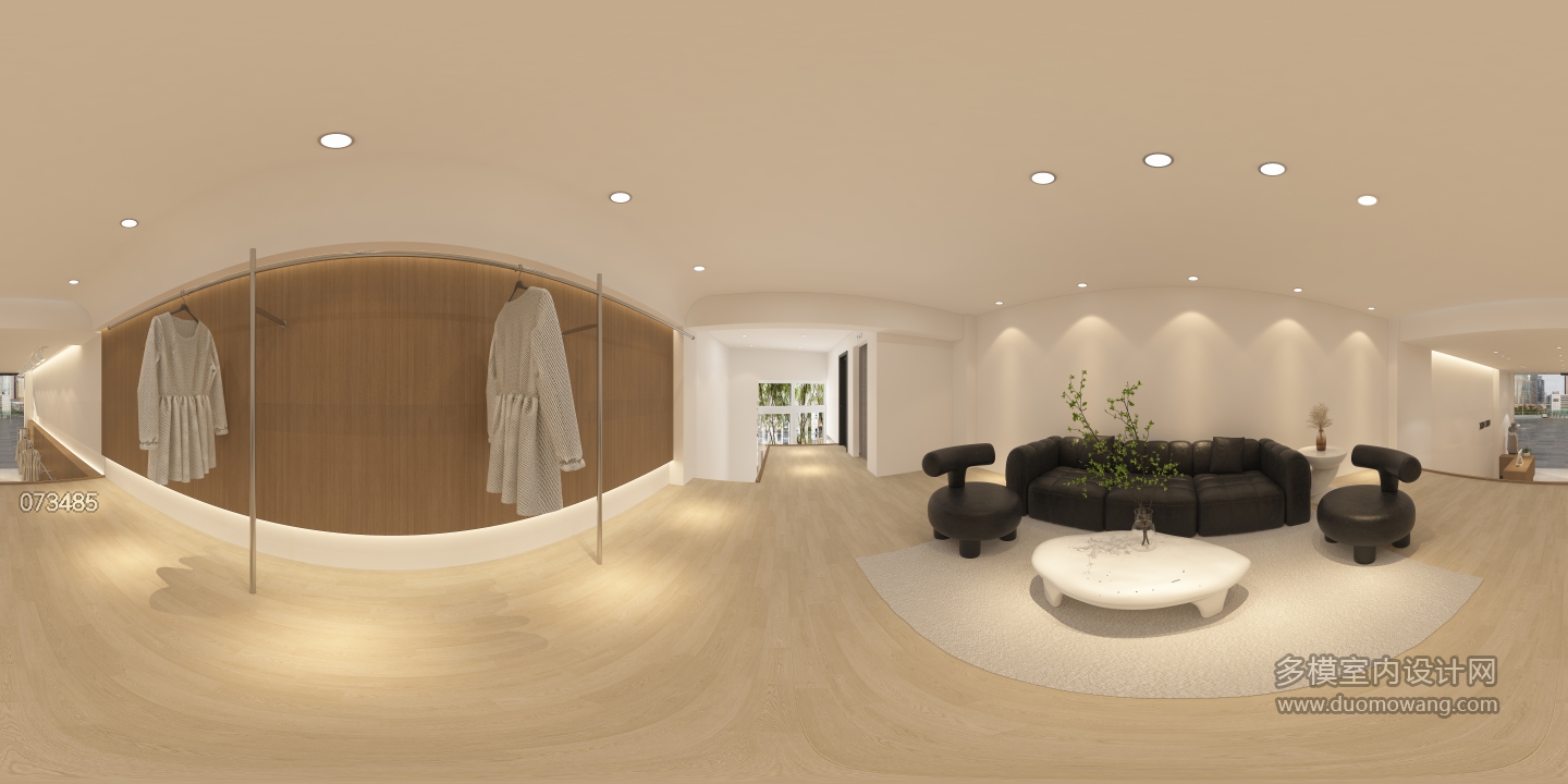 现代服装店静态二楼全景