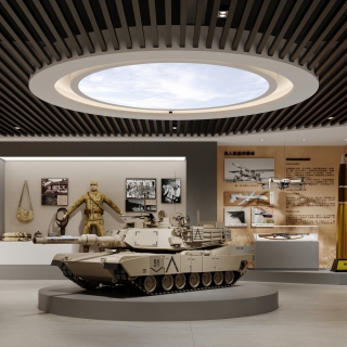 现代展厅红色先生