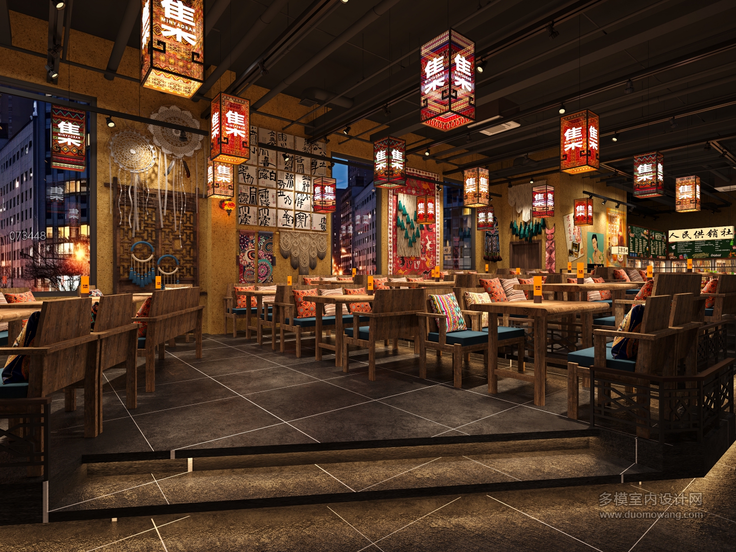 复古风酒吧餐区1