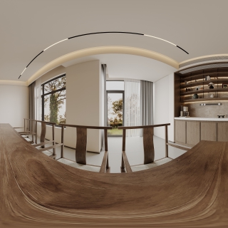 新中式一层餐厅全景