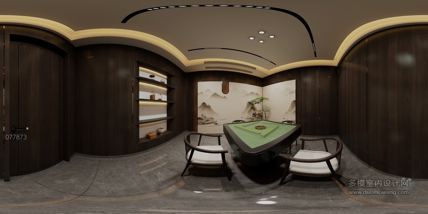 新中式棋牌室全景