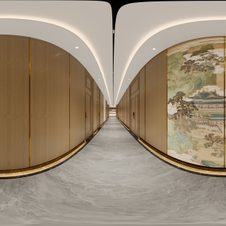 现代走廊有硬包全景