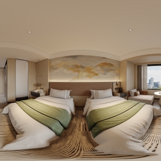 现代 双人房 全景