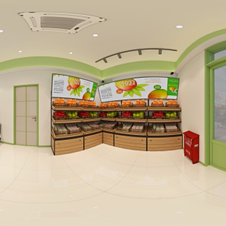 现代 有要求的水果店 全景