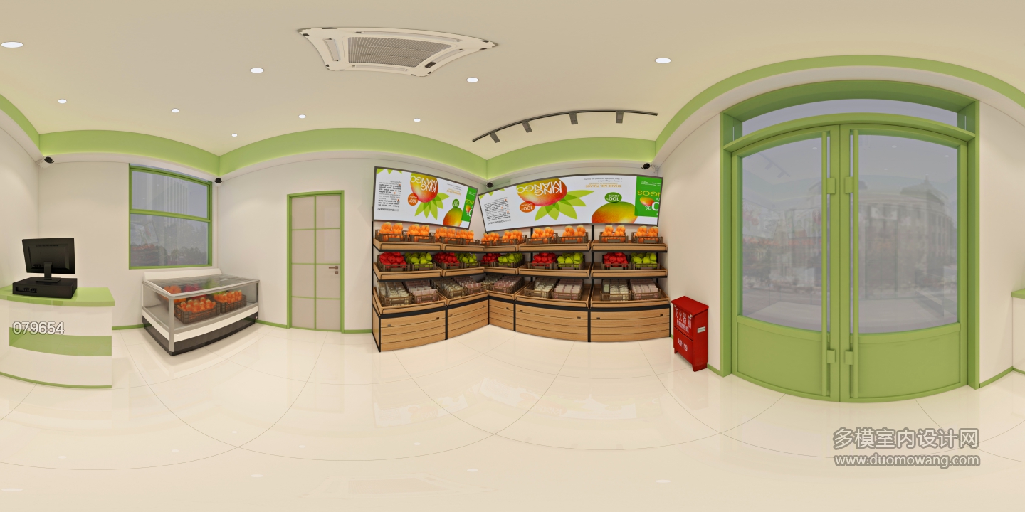 现代 有要求的水果店 全景