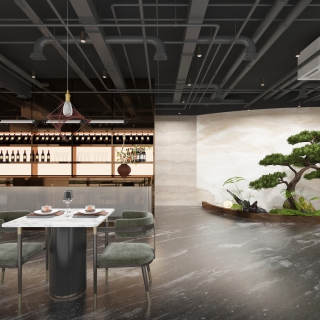 轻奢新中式中餐厅大厅-1