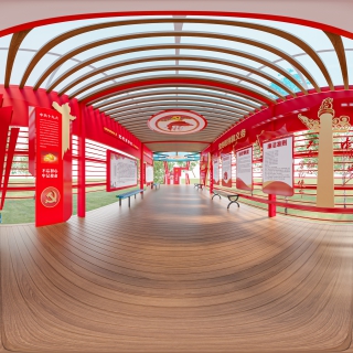 现代党建文化长廊全景