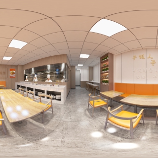 现代麻辣烫店全景