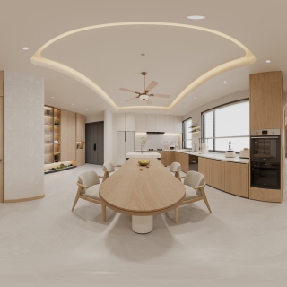 新中式1F 餐厅全景jpg