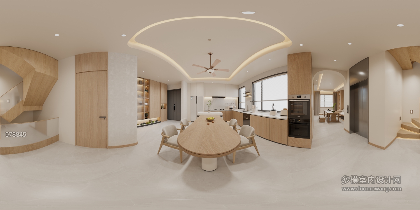 新中式1F 餐厅全景jpg