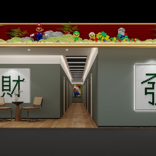 现代麻将馆门头